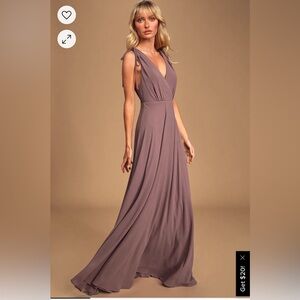 Lulus dusty purple backless maxi dress